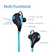Atill Bluetooth Headphones 4.1 Wireless Sport Bluetooth Stereo Earbuds Sweatproof Headset Earphones with Microphone for iOS Android Smartphones and other Bluetooth-enabled Tablets (Blue).