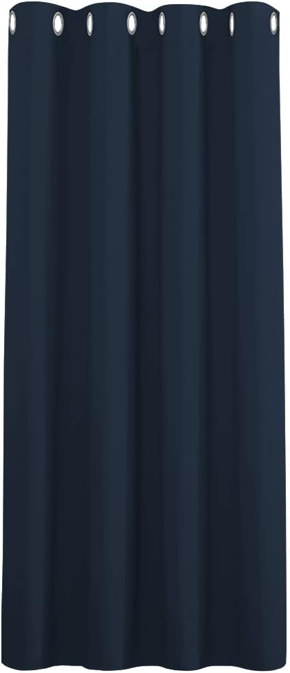 PONY DANCE Blackout Curtain Navy 52x54 Eyelet Panel Thermal Energy Saving