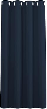 PONY DANCE Blackout Curtain Navy 52x54 Eyelet Panel Thermal Energy Saving