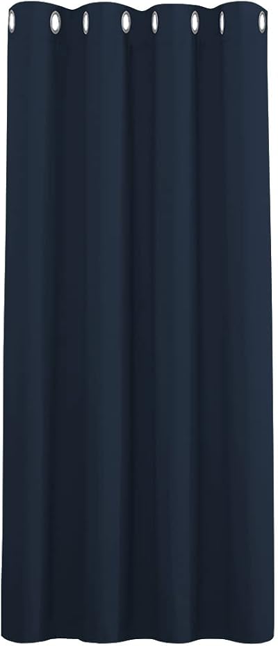 PONY DANCE Blackout Curtain Navy 52x54 Eyelet Panel Thermal Energy Saving