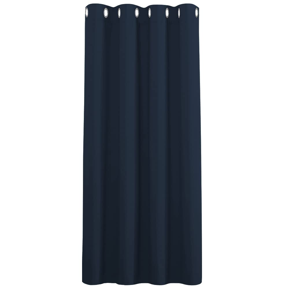 PONY DANCE Blackout Curtain for Boys' Bedroom - Eyelet Top Thermal Curtain for Energy Saving Living Room Window Decorative, Width 52-inch by Drop 54-inch,1 Panel, Navy Blue — image 1