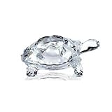 Inditradition Chinese Feng Shui Tortoise Turtle, Crystal Glass Statue(8 x 5cm)- White Clear