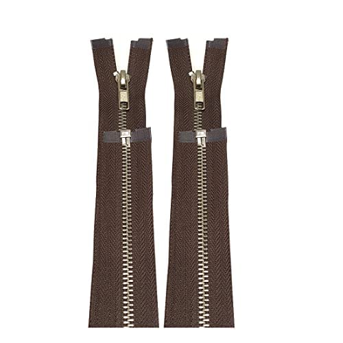 2 Pieces/Open Metal Zippers, Available in Maya 5#, Sewing Zipper, Black, Blue, Gold, Silver, Measurements, Zip for Sewing on Clothes, (70cm 2U, 304)