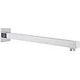HarJue Shower Arm, Rain Shower Head Extension Extender, With Flange and Teflon Tape, Made of Thicken Stainless Steel for Bathroom Rainfall Showerhead (16 Inch, Chrome)