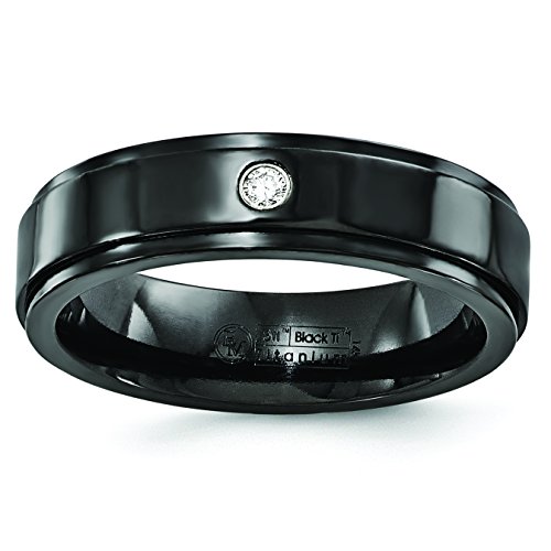 Titanium Black Rhodium Plated Diamond Wedding Band Ring