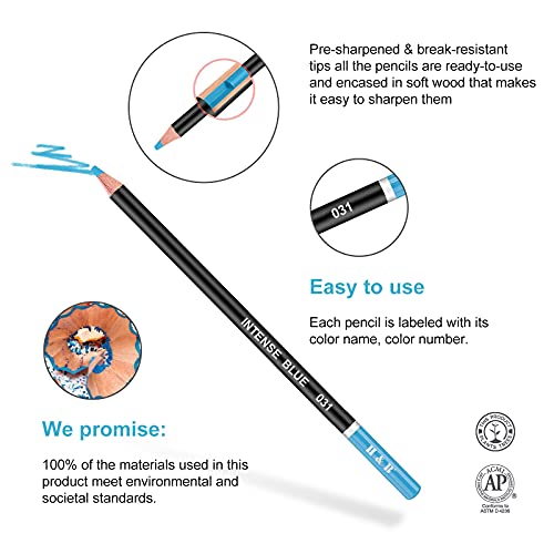 Colored Coloring Pencils for Adult Coloring, Drawing Pencils Set of 72 Professional & Premium Soft Wax-Based Cores Art Pencil Set for Drawing Sketching Shading, Ideal Gift for Adults Artists Beginners