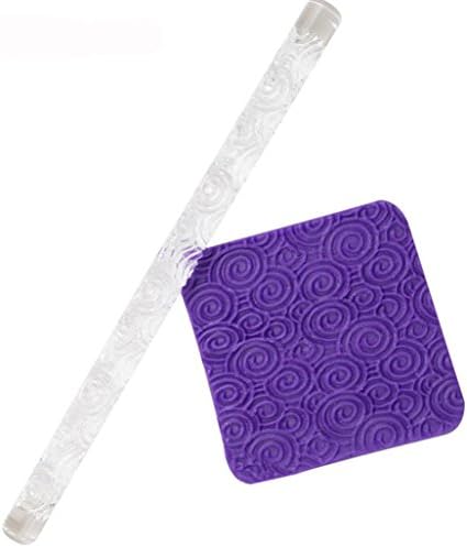 Embossing Acrylic Cake Decorating Tool SOEMSUN Rolling Pin Fondant Sugar Craft Baking (F)