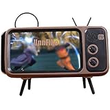 UnnFiko Retro TV Style Stand Holder, Cartoon Desktop Bracket Desk Mount, Universal for iPhone X 6 6s 7 8 Plus Xs 11 Pro Max (TV Brown)