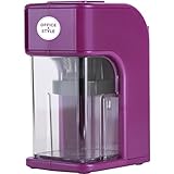 Electronic Pencil Sharpener With Auto Stop Safety Feature & Large Pencil Holder For Home, Office or Classroom, - Purple - By Office + Style