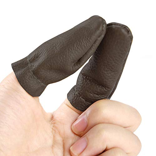MIUSIE Cowhide Felting Thimbles -10 Pieces Felting Finger Protectors -Leather Finger Cots for Leather Craft DIY/Leather Sewing/Leather Working - Thumbnail 2