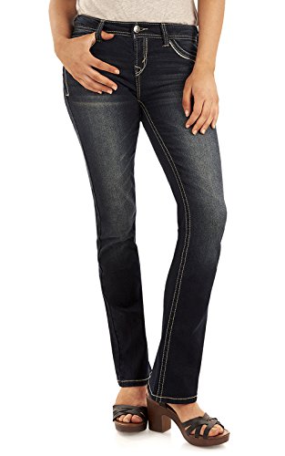 WallFlower Women's Juniors Classic Legendary Stretch Bootcut Denim Jeans In Kaylee, 3 Short