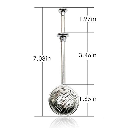Xloey Tea Strainers, Long-Handle Tea Infuser ball (2 Pack) for Loose Leaf Tea, Stainless Steel loose leaf tea infuser