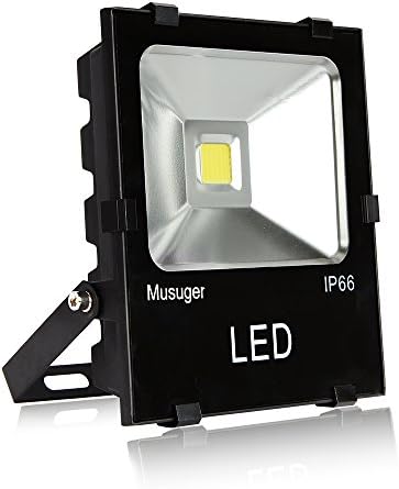 Musuger 50W High Power Outdoor LED Flood Light Warm White 3000K, 4500lm, Waterproof IP66 Security Lights