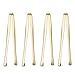 4 Piece Sugar Tongs Set 6-inch Stainless Steel Ice Tongs for Coffee Bar Sugar Server Cubic Sugar Nip Table Silverware Dishwasher Safe (Gold)