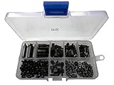 LU-CC 180Pcs M3 Black Nylon Spacers Hex Nut Screw Stand-off Plastic Accesories Assortment Kit