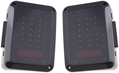 Safaripal LED Tail Lights for Jeep Wrangler JK Brake Reverse Turn Signal Lamp Rear Parking Stop Back Up Lamp (Smoked Dots)