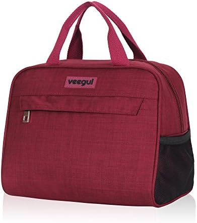 Veegul Recycle Cooler Insulated Lunch bag for Work School Outdoor Burgundy