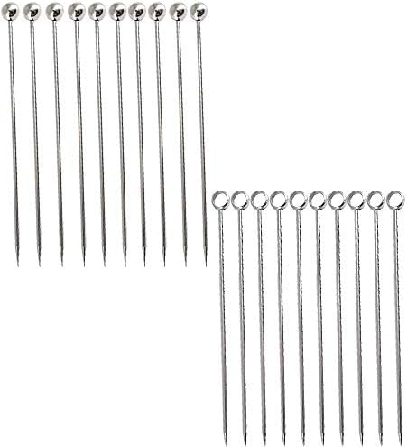 オードブルピック 玉付 カクテルピン 丸穴 前菜ピック 雰囲気 おしゃれ ギフト ステンレス鋼の