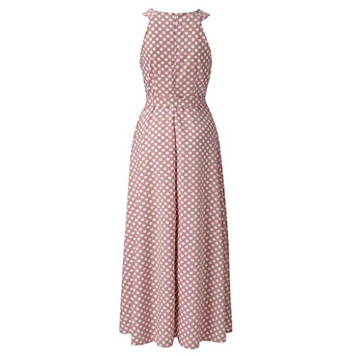CCatyam Plus Size Dresses for Women, Skirt Dot Print Sexy Slim Maxi Leisure Club Party Fashion Pink