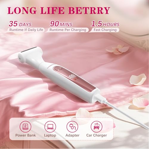 MAXGROOM Women’s Bikini Trimmer – All-in-One Waterproof Ladies’ Electric Razor & Shaver，Rechargeable Body Grooming Kit for Legs, Armpits, Face, Eyebrows & Bikini Line (White)