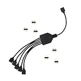 RGB LED Light Strip 4 Pin Splitter - 5 Way Splitter for LED Tape Light (1 to 5 Splitter Cable (Black))