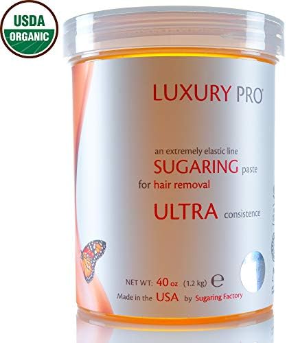 Sugaring Paste Luxury PRO – Organic Hair Removal - MEDIUM Ultra Paste for All body parts 40 oz / 2.5 lbs - Sugar Wax Hair Remover - PROFESSIONAL SKILLS REQUIRED