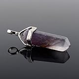 MSmask Natural Crystal Stone Quartz Healing Point Chakra Cut Gemstone Necklace Pendant