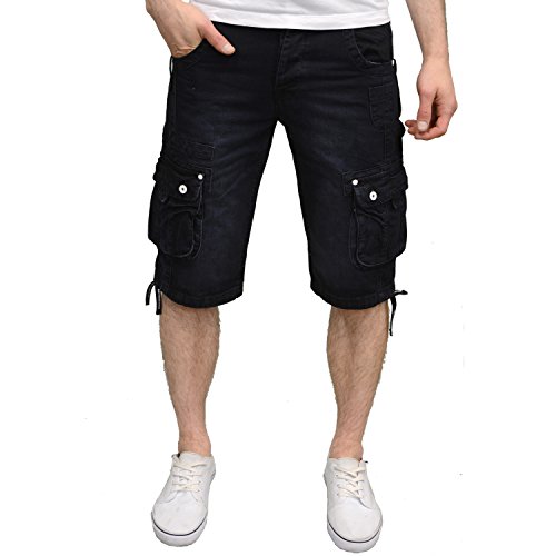 denim combat shorts