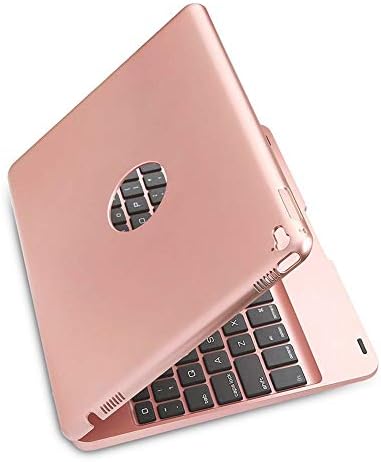 ZKxl8ca Ultra-Slim Keyboard£¬Foldable Bluetooth Smart Case Cover for iPad 9.7inch 2018 - Rose Golden