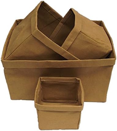 Basket Organizer Storage Bin Bag Washable Kraft Paper Fruit Vegetable Food Bread Flower Stationary ECO 4 Pieces