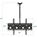 Mount-It Ceiling TV Mount For 32 37 40 42 43 50 55 60 65 70 Inch Flat Panel Televisions, Articulating Hanging Swivel TV Pole Bracket Adjustable Height 175 Pound Capacity, Black (MI-501B), Single