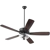 Quorum 4525-22159 Ovation 52" Ceiling Fan with Lights, Matte Black