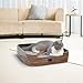 Scurrty Cat Shelf Curved Wall Mounted Cat Perch with 2 Different Mats Cat Wall Bed Modern Design, Wooden Cat Bedthumb 2