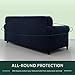 CHUN YI Stretch Chair Sofa Slipcover 1 Piece Couch Cover, 1 Seater Settee Coat Soft with Elastic Bottom, Checks Spandex Jacquard Fabric,Small,Dark Blue/Navy