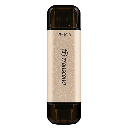 Transcend Jetflash 930C 256GB Dual USB Stick, Gold |USB-A & USB-C |Bis zu 420MB/s|Robustes Metallic-Gehäuse |Ideal für iPhone 15/16/17, iPad, MacBook, PC & Gaming (PS5/Xbox)