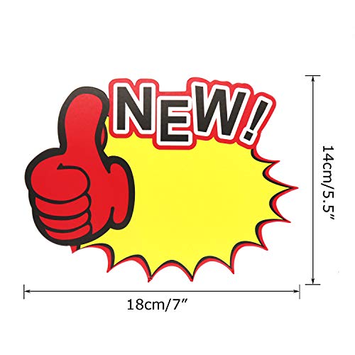 Omitfu 7 Inch x 5.5 Inch Starburst Sign Cards Price Burst Signs Retail Display Sales Tags Blank 40 Pcs Cards