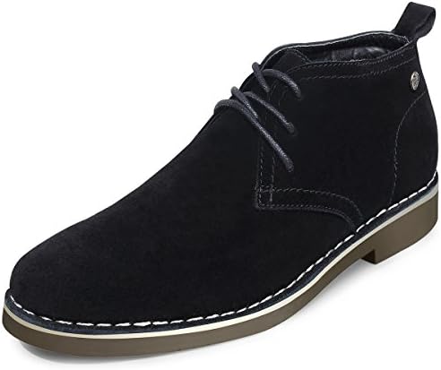 SEMANS Men's Suede Chukka Boot Casual Lace up Desert Boot Ankle Shoes Stylish Fashion Fit Comfortable Leather Shoes Black 11 D (M) US
