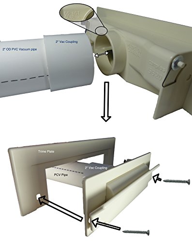 Central Vacuum Sweep Inlet. CanSweep Dustpan Inlet Valve (Black) for under counter and baseboard installation for central vacuum systems