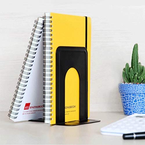 Heavy Duty Bookends for Shelves, Anti-Slip Base, Black, Great for Library, Office, Home, School, 4 Pairs