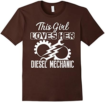 Men's Diesel Mechanic Shirt - This Girl Loves Her Diesel Mechanic XL Brown