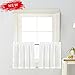 Zceconce White Linen Semi-Sheer Tier Curtains Privacy Textured for Kitchen 24 Inch Long for Kitchen Hotel Dining Room Total Size 72 Inch Wide (36