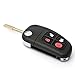 KATUR 1Pcs 4 Buttons 433Mhz Remote Control Car Key Shell Flip Folding Uncut Blade Auto Key Case Cover Replacement with 4D60 Chip for Jaguar