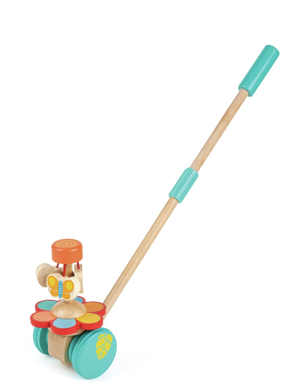 Hape E0341 Dancing Butterflies Push and Pull Along Wooden Toy, 56.5 x 14.8 x 16.1 cm