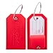 BlueCosto 5x Luggage Tags Suitcase Tag Travel Bag Labels w/Privacy Cover - Red