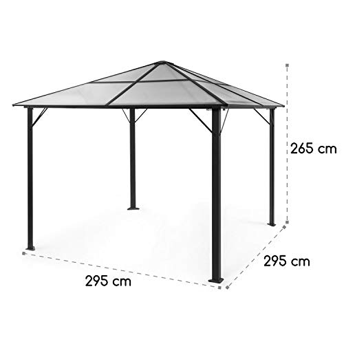 blumfeldt Pantheon Solid Sky Pavillon Gazebo Pergola, Aluminiumkantrohr, überdachte Fläche: 3x3 m, 7,6x7,6 cm Eckpfosten… – Bild 8