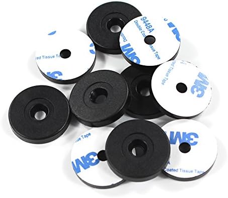 THONSEN 10 Black On-Metal NFC Disc Tags 29mm with 5mm Hole - NTAG213 Token with 3M Adhesive Backing, Compatible with All NFC Enabled Phones