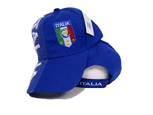 Italy Italian Italia Country Blue Embroidered Letters Flag Crest Hat Cap 3D