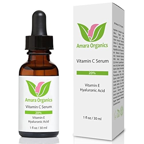Amara Organics Vitamin C Serum for Face 20% with Hyaluronic Acid & Vitamin E, 1 fl. oz. Beauty & Personal Care, Skin Care, Face, Treatments & Masks, Serums