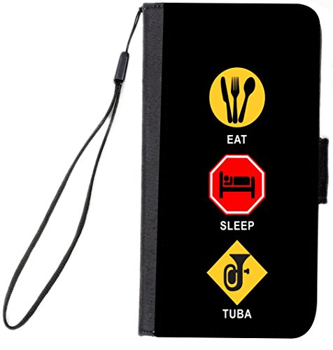Rikki Knight Magnetic Clasp Closure Folio Case for Apple iPhone 7/iPhone 8 - Eat Sleep Tuba