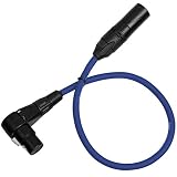 LyxPro Balanced XLR Cable Premium Series Microphone Cable, Speakers and Pro Devices Cable, 1.5 Ft RA Female- Blue